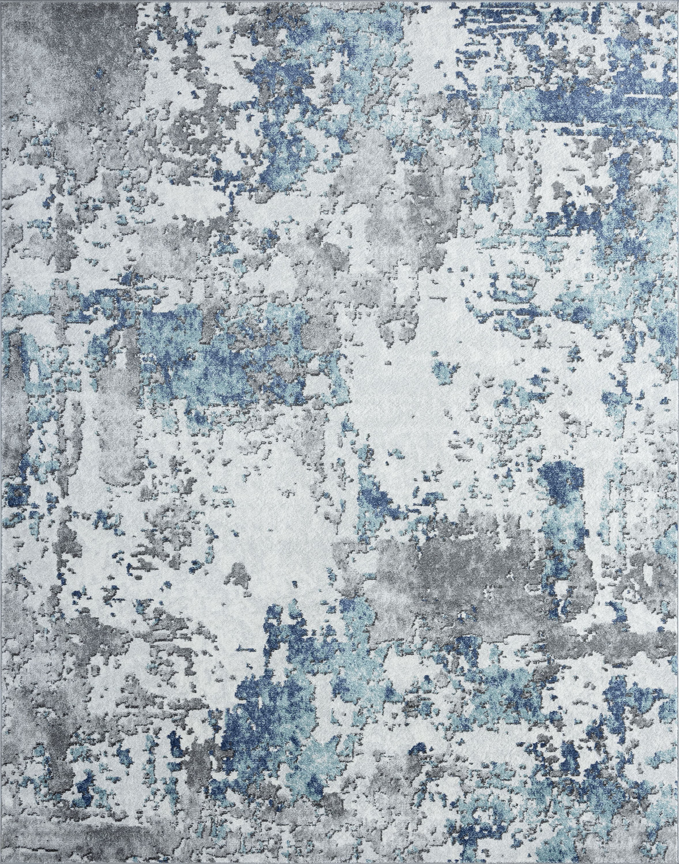 Contemporary 5x8 Area Rug (5'3'' x 7'3'') Abstract Blue, Blue Living Room Easy to Clean