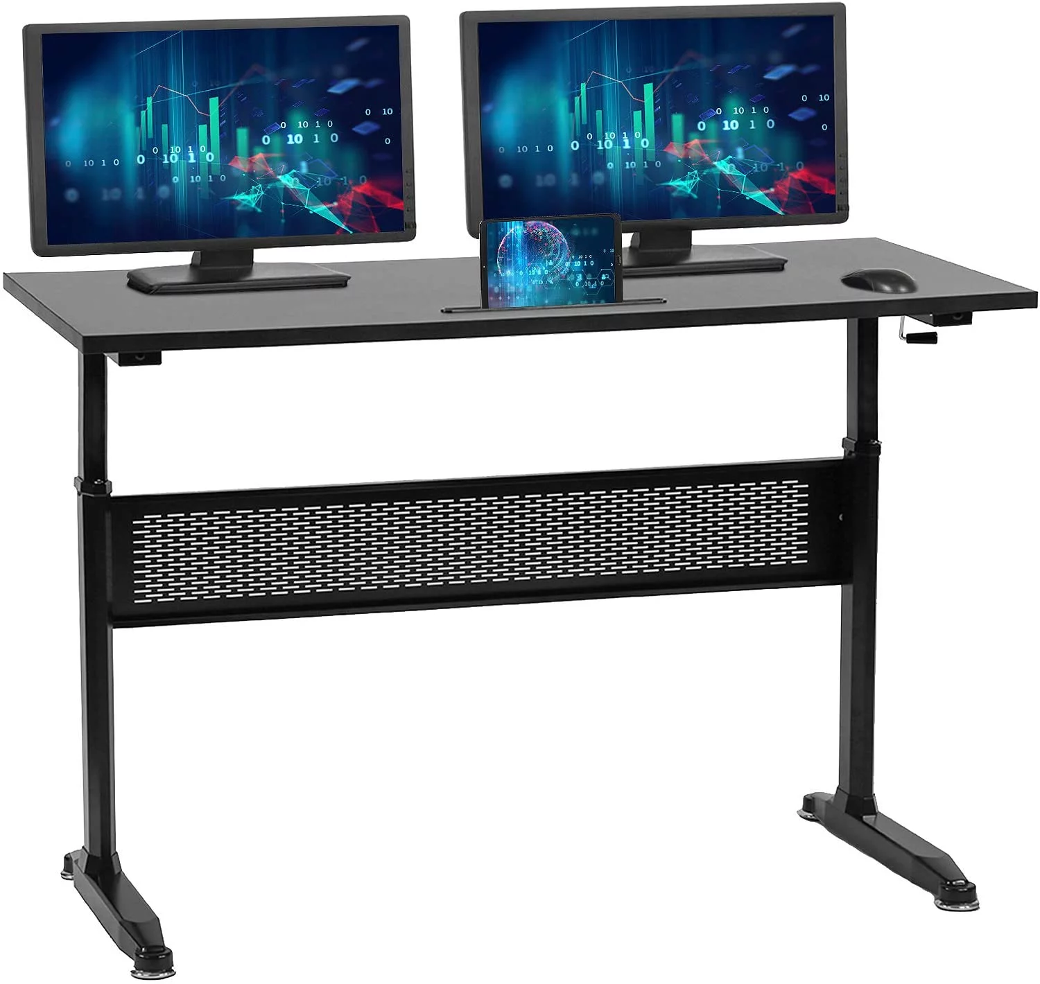 Standing Desk Converter Computer Workstation Height Adjustable Desk Large Desktop Stand Up Desk Ergotron Laptop Sit-Stand Desk Fit Dual Monitor for Home Office Black,48inches