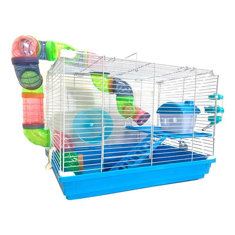 New 2 Levels Hamster Habitat Rodent Gerbil Mouse Mice Rats Animal Cage (Blue) - Pet Supplies online store