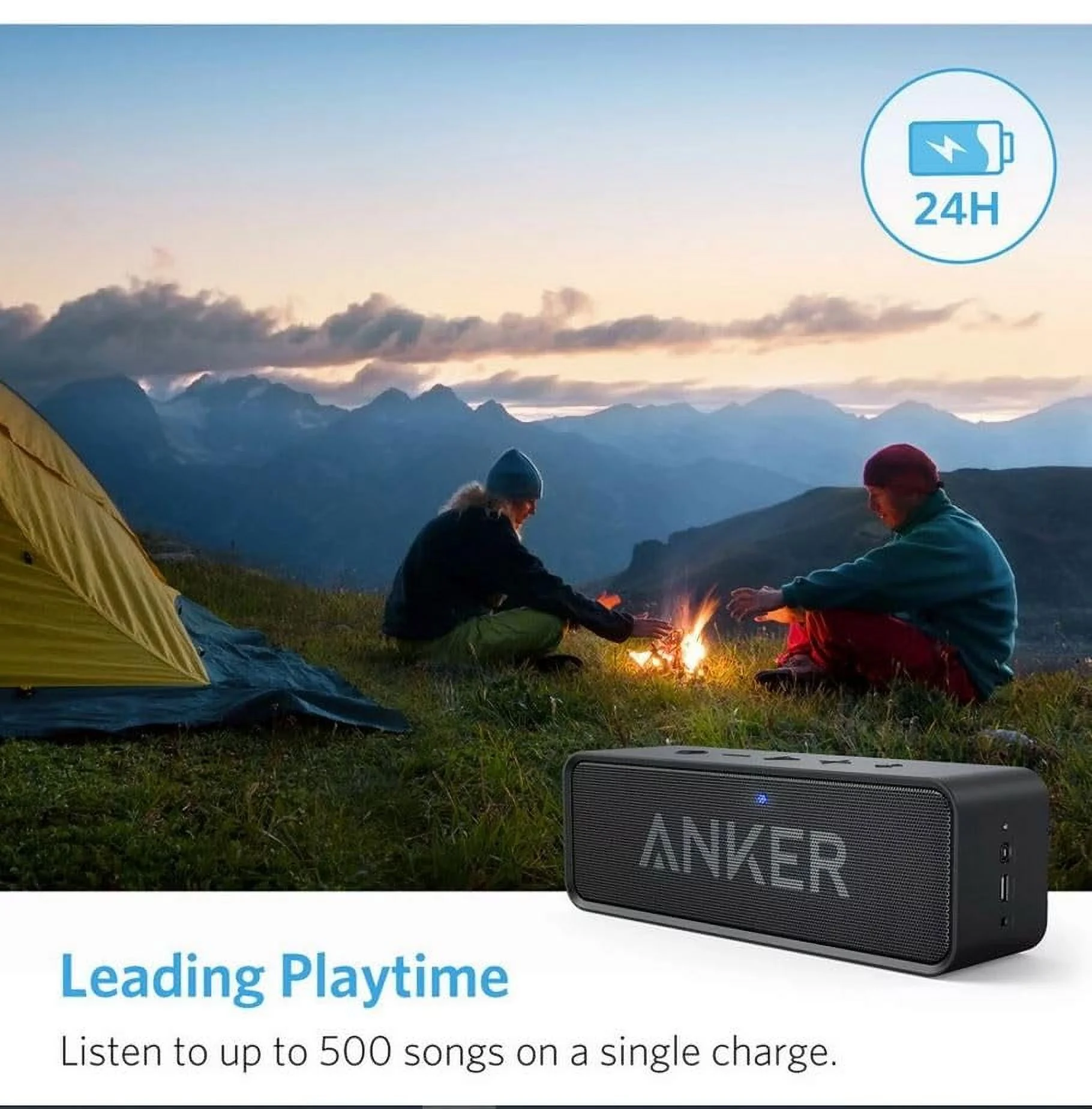 Anker Soundcore Portable Bluetooth Speaker Stereo Sound ,Waterproof,24H Playtime,Black