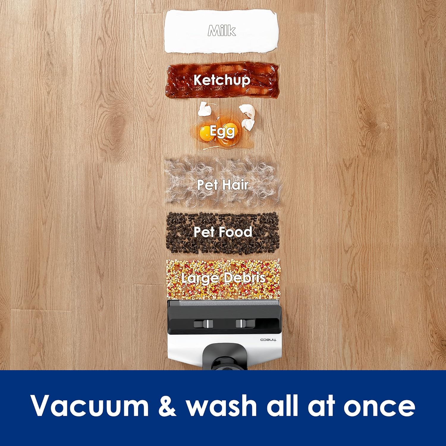 Tineco Floor ONE S5 Smart Cordless Wet Dry Vacuum Cleaner and Mop for Hard Floors, Digital Display, Long Run Time, Great for Sticky Messes and Pet Hair, Space-Saving Design, Black