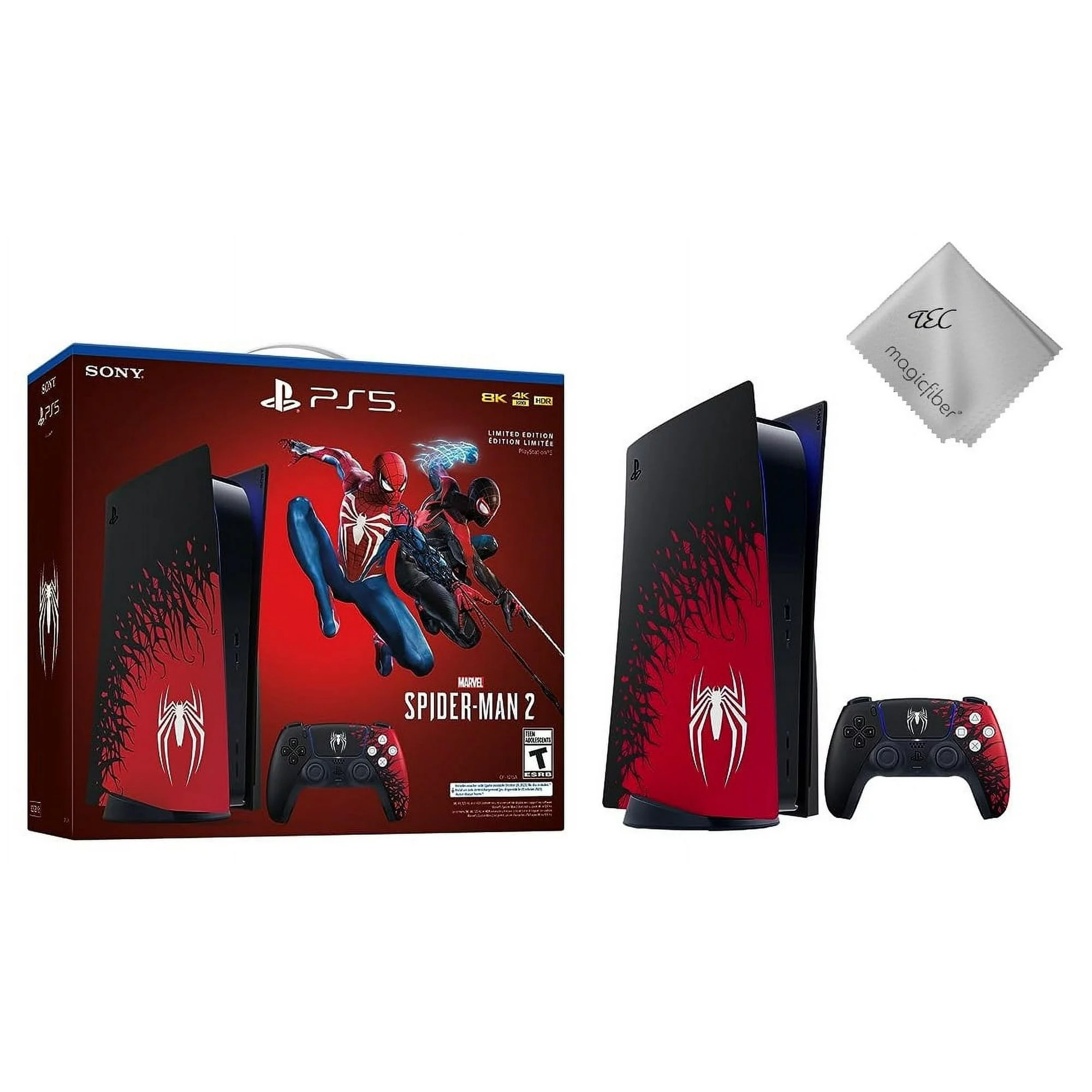 Newest 2023 TEC Sony PlayStation_PS5 Gaming Console(Disc Version) with Marvel’s Spider-Man 2 Bundle Limited Edition