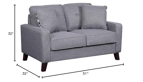 US Pride Furniture S L Love Seats, Light Gray