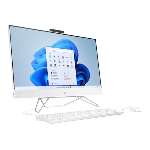 HP 27 inch All-in-One Desktop Computer, FHD IPS Touchscreen, AMD Ryzen 7 5700U Processor, 64GB RAM, 2TB PCIe SSD, Wi-Fi 6, Webcam, HDMI, Wired KB&Mouse, Windows 11 Pro, P500 Portable SSD