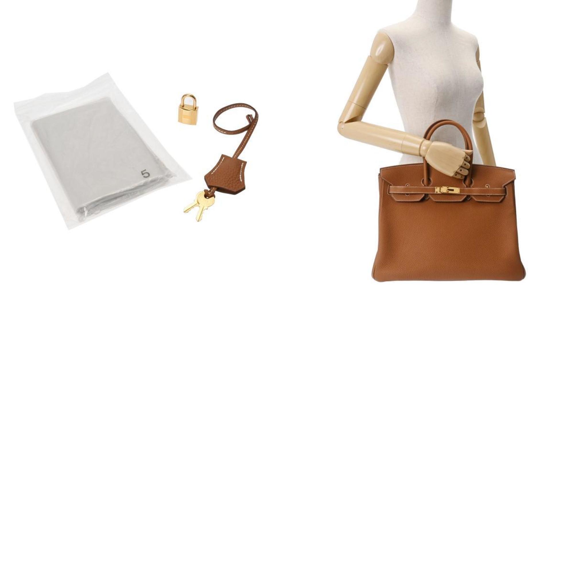 Pre-Owned HERMES Birkin 35 Gold - D stamp (circa 2019) Unisex Togo Handbag (Good)