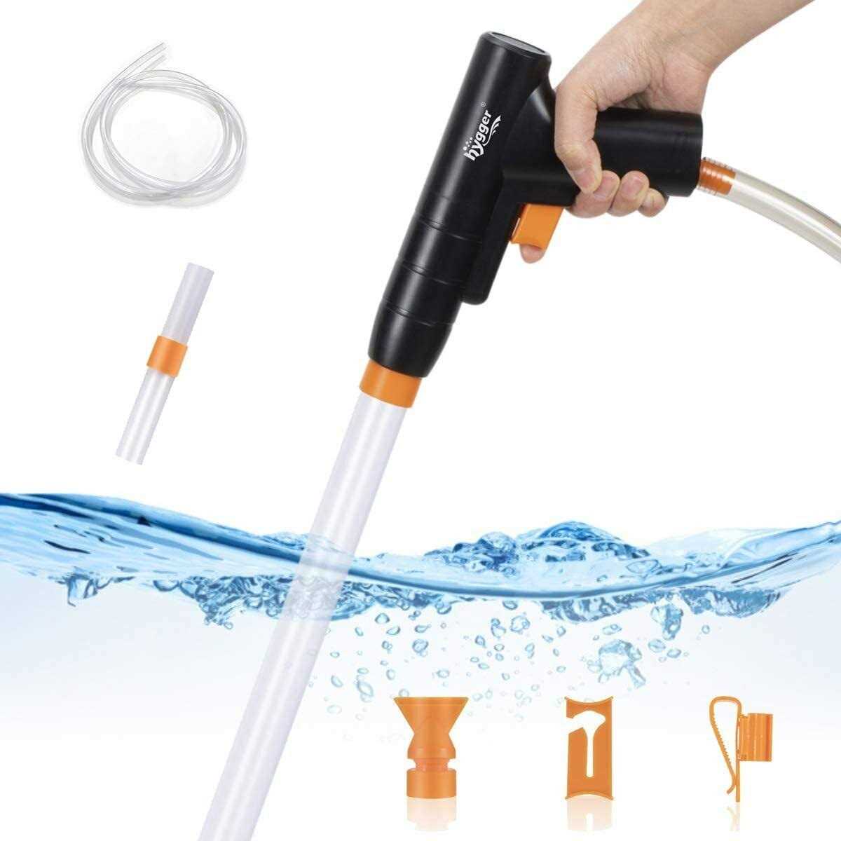 hygger Aquarium Gravel Cleaner New Quick Water Changer with Air-Pressing Button Fish Tank Sand Cleaner Kit Aquarium Siphon Vacuum Cleaner with Water - Pet Supplies online store