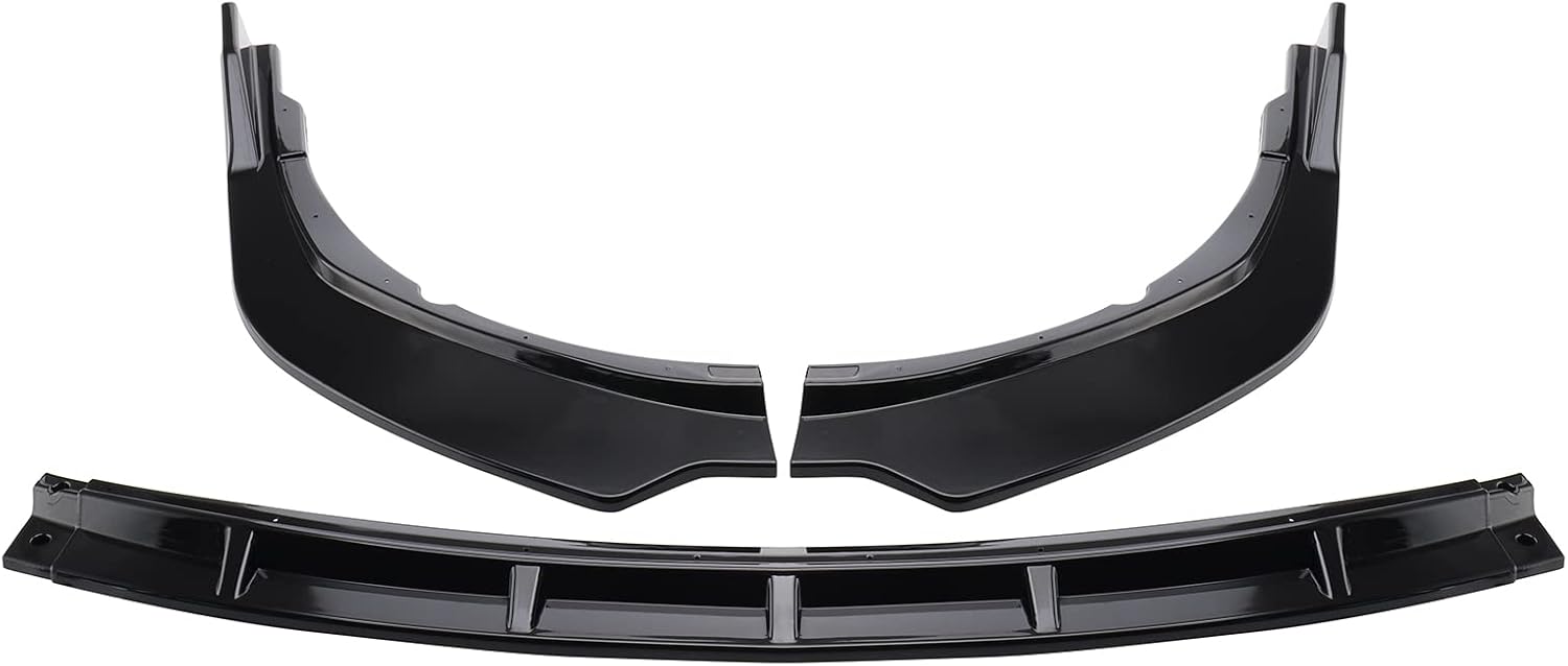 MotorFansClub 3Pcs Front Bumper Lip Fit for Compatible with Camry SE XSE 2021+, ABS Glossy Black Front Splitter Spoiler Pack of 2