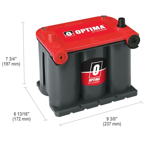 OPTIMA Batteries High Performance 75/25 RedTop Sealed AGM Car, Truck, and SUV Starting Battery, 720 CCA, Dual SAE and GM Terminals, Maintenance Free, Versitile Mounting