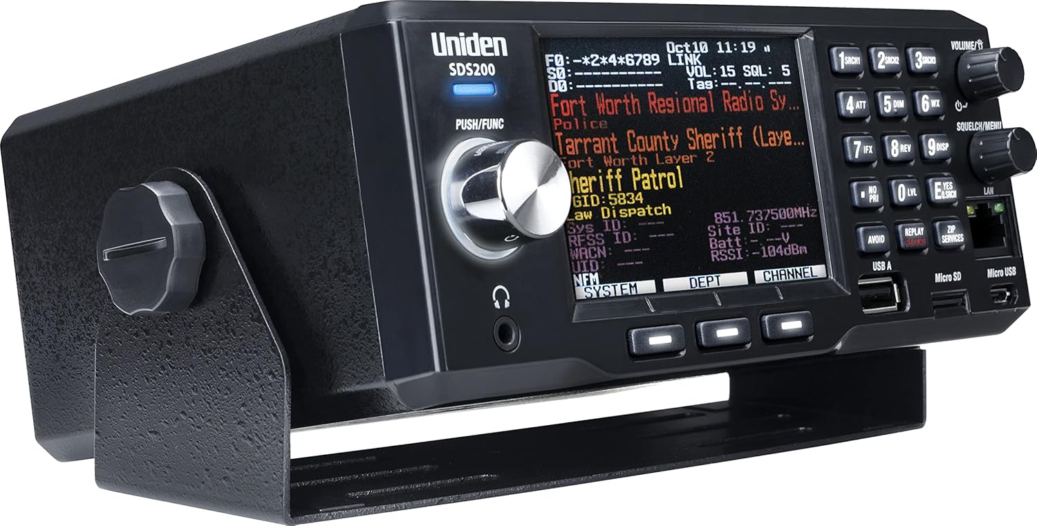 Uniden SDS200 Advanced X Base/Mobile Digital Trunking Scanner, Incorporates The Latest True I/Q Receiver Technology, Best Digital Decode Performance in The Industry