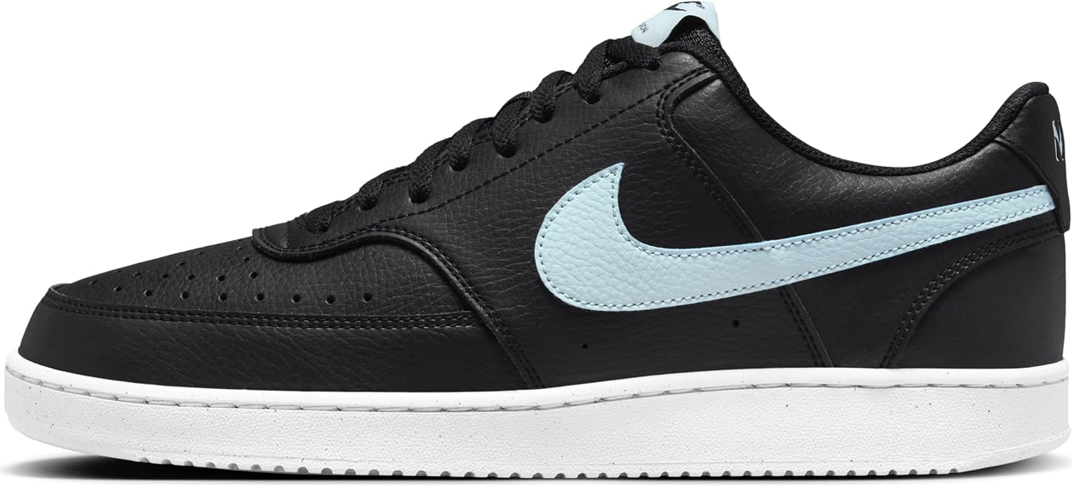 Nike Court Vision Low Next Nature Men's Shoes (DH2987-006, Black/White/Glacier Blue) Size 11