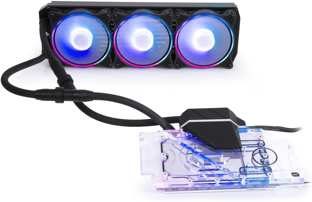 Alphacool Eiswolf 2 AIO GPU Cooler - 360mm RTX 3080/3090 TUF with GPU Backplate, Digital RGB, Nickel/Plexi