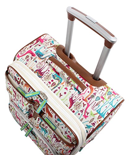 Lily Bloom Carry On Expandable Design Pattern Luggage With Spinner Wheels (20in, On the Prowl)