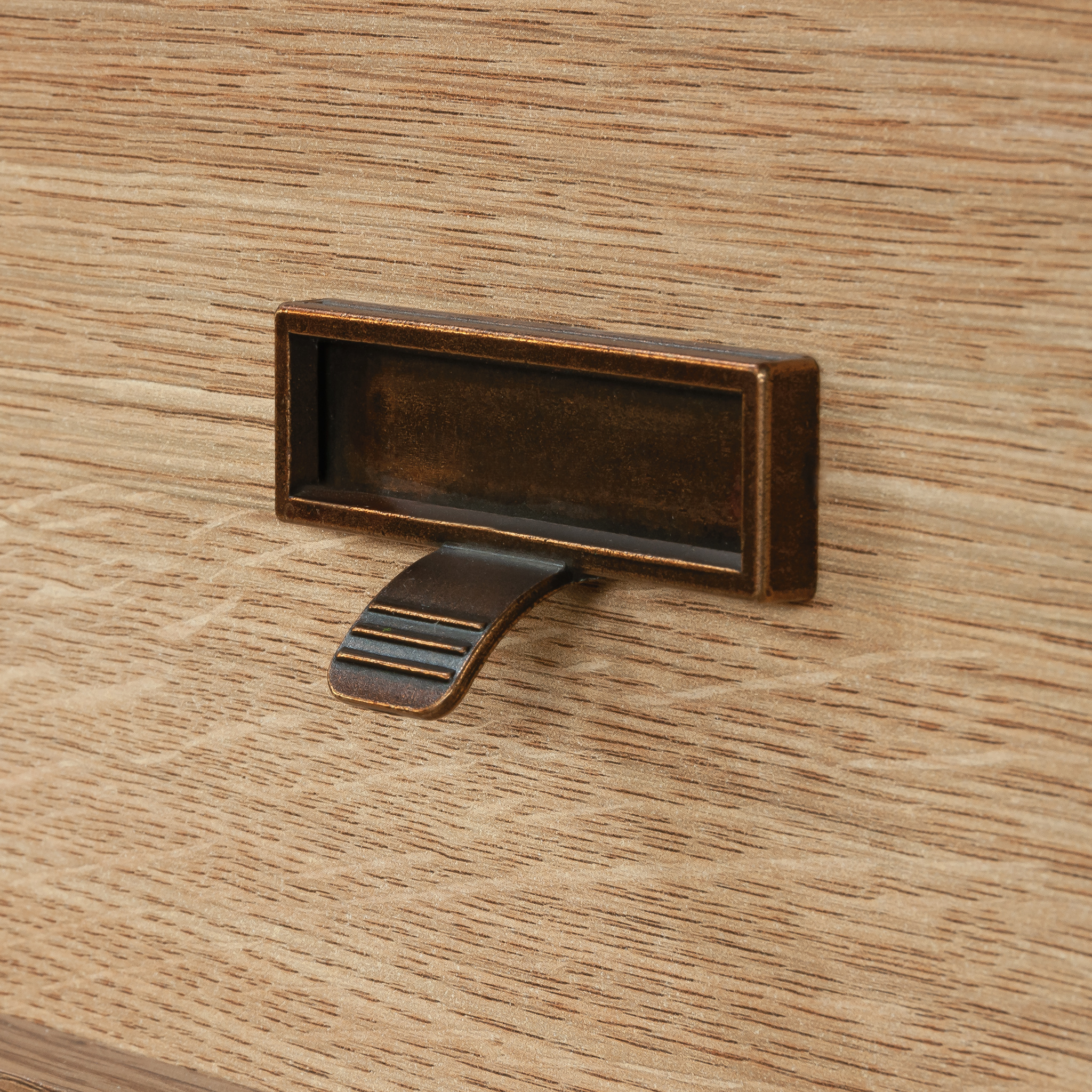 Sauder Trestle 4-Drawer Bedroom Dresser in Timber Oak, Timber Oak Finish