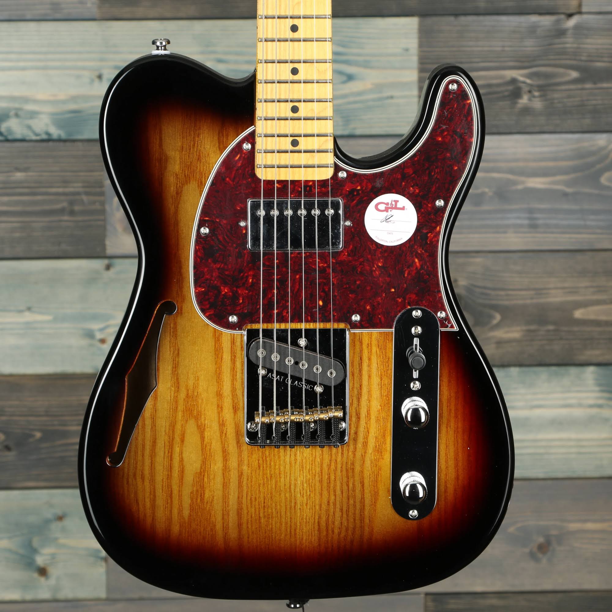 Gu0026L Tribute ASAT Classic Bluesboy Semi-Hollow - 3-Tone Sunburst