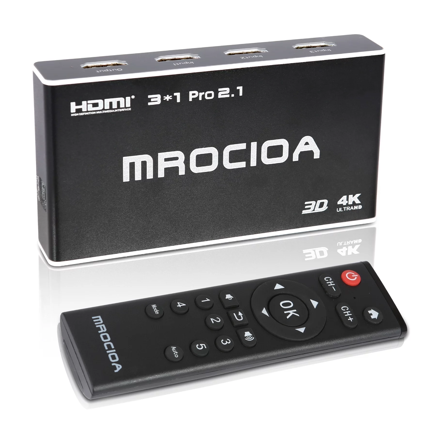 HDMI 2.1 Switch 8k, 4K@120Hz 3in 1 out HDMI Splitter, 8k HDMI Switch with IR Remote for TV/PS5/Xbox Series X