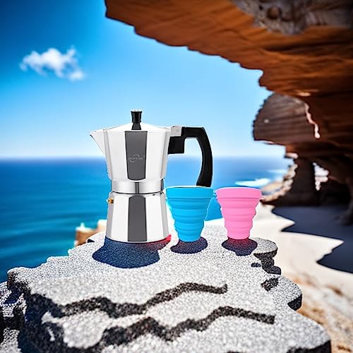 Classic Stovetop Espresso Maker 6 Cup ，Moka Pot Aluminum Silver，Cuban Coffee Maker， Make Delicious Coffee Easily at Home And Camping