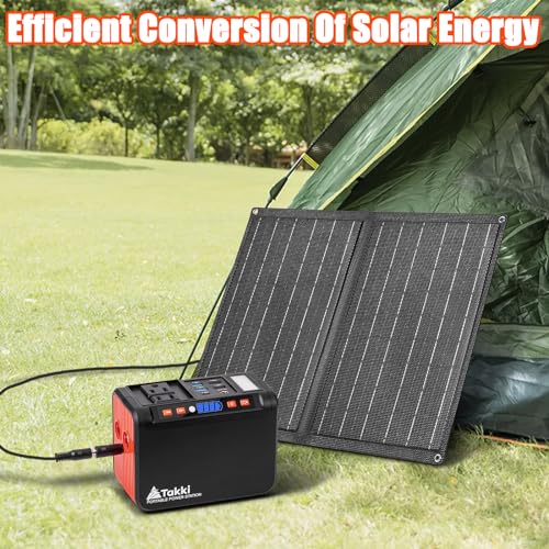 Takki 88.8Wh Portable Power Station Lithium Battery Solar Generator Power Bank with 120W Peak AC Outlet Battery Backup for Camping Home Use Emergency(Solar Panel Optional)