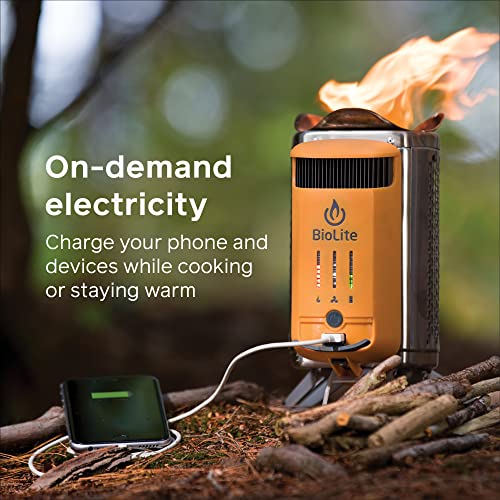 BioLite Campstove Campingkocher mit 2 Holzbrennern, Stromerzeugung und USB-Aufladung