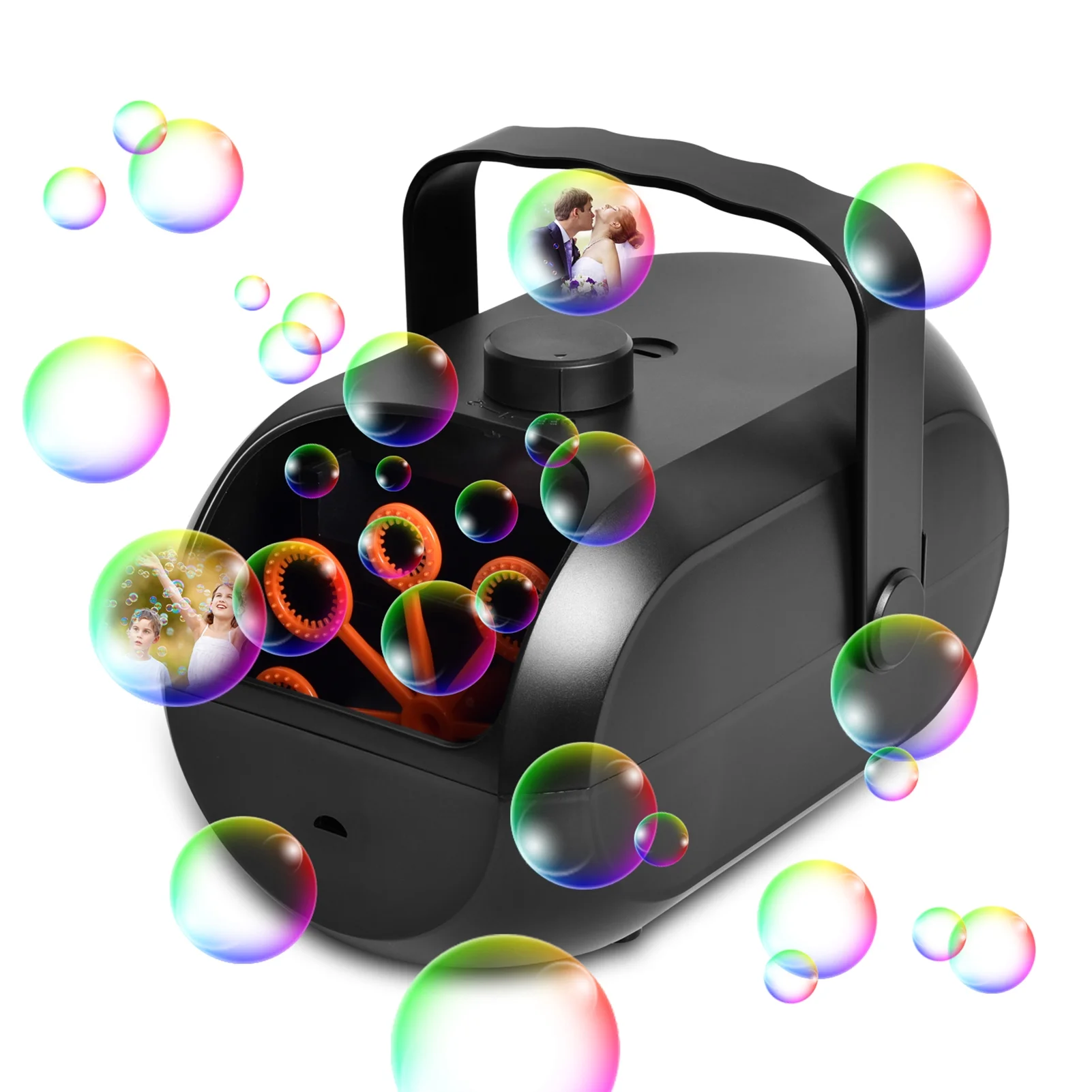 Bubble Machine Automatic Bubble Blower Portable Rechargeable Bubble Maker 4800+ Bubbles Per Minute Bubbles for Toddlers Parties Weddings Birthdays Outdoor Indoor Use