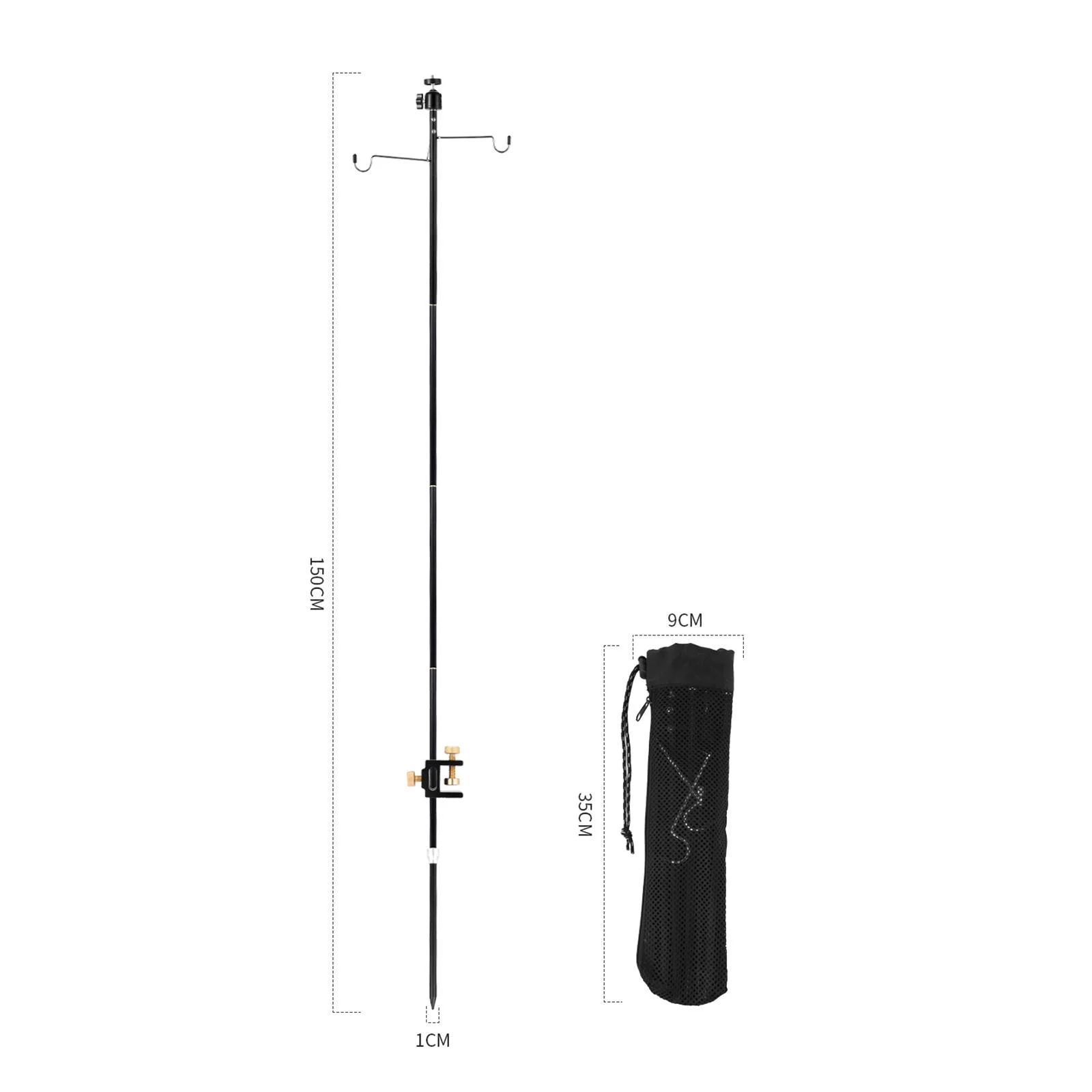 Camping Lantern Stand Foldable Detachable Lamp Stand Hook Light Hanging Pole