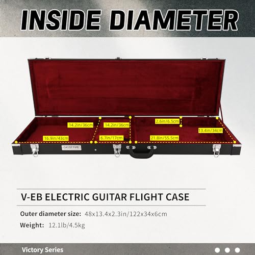 GHOSTFIRE Hard-Shell Electric Guitars Case Super thick ABS Molded Case fit ST/TL (Electric Guitar)