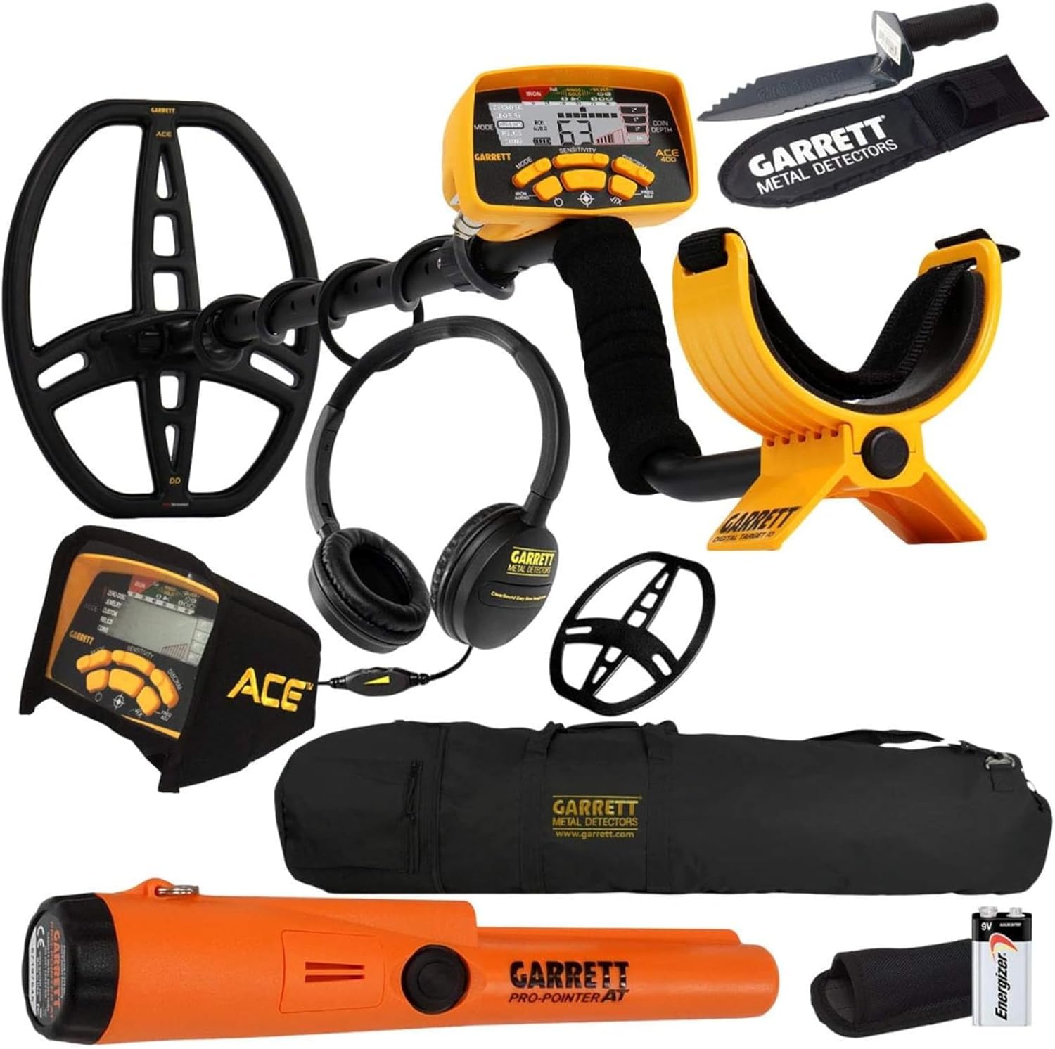 Garrett Hobby ACE 400 Metal Detector Pro-Pointer at Pinpointer, Edge Digger and Bag