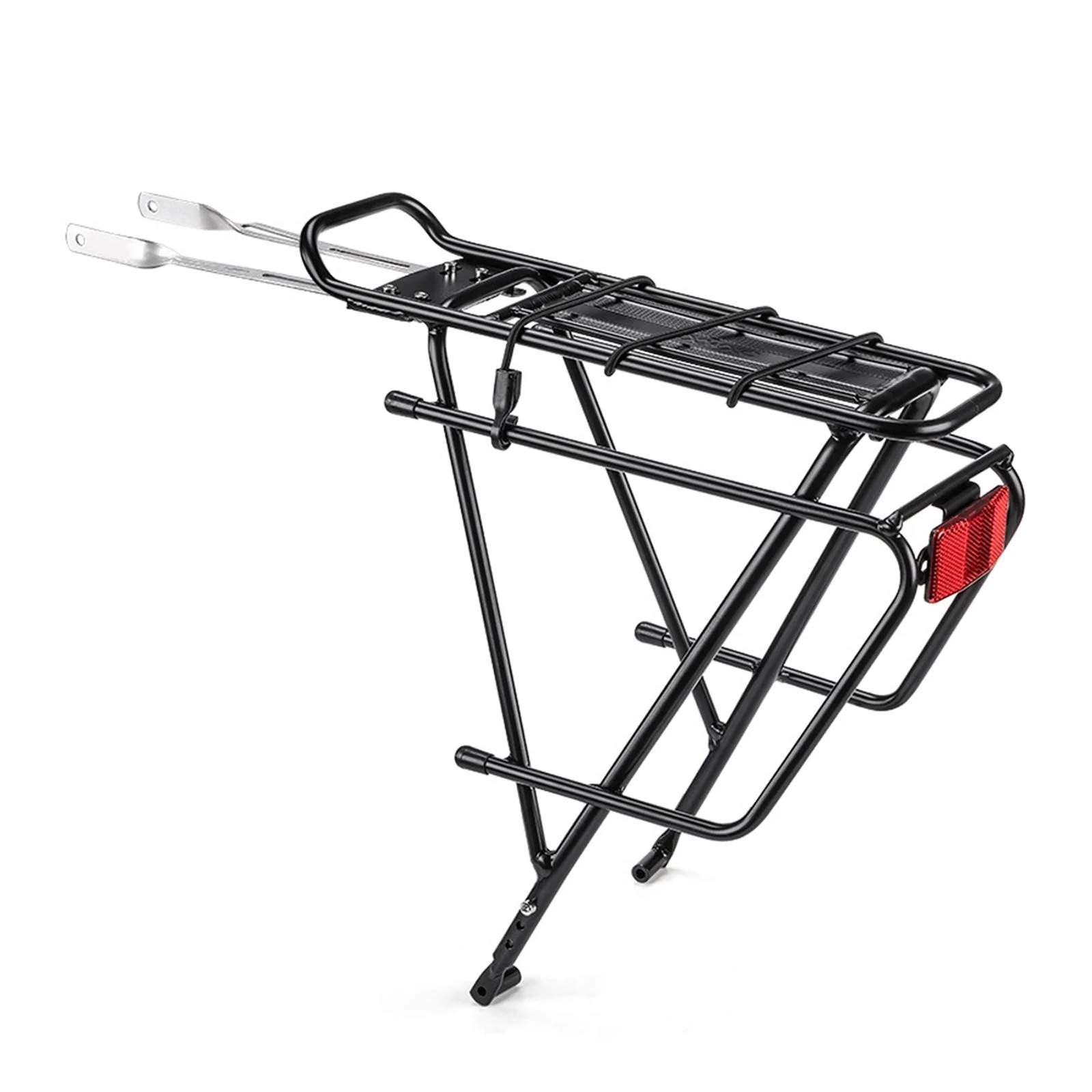 Bike Cargo Rack Rear Rack Riding Equipment for Mountain Bike Black Durable with Reflector with Rope Rack Luggage Rack