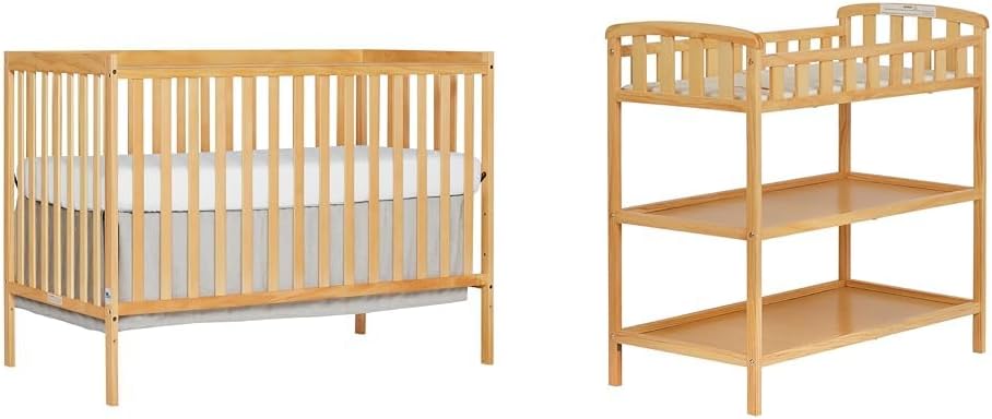 Synergy 5-in-1 Convertible Crib & Emily Changing Table with 1