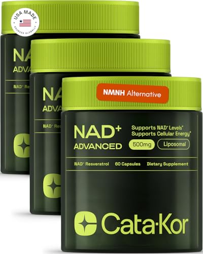 NMNH Supplement Alternative &ndash; Liposomal NAD + Resveratrol &ndash; 30-Day Supply &ndash; High Purity NAD Supplement for Energy & Healthy Aging &ndash; 60 Capsules