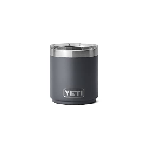 YETI Rambler Lowball, Vacuum Insulated Stainless Steel Stackable Lowball with MagSlider Lid, Stainless Steel, 10 oz (296 ml)