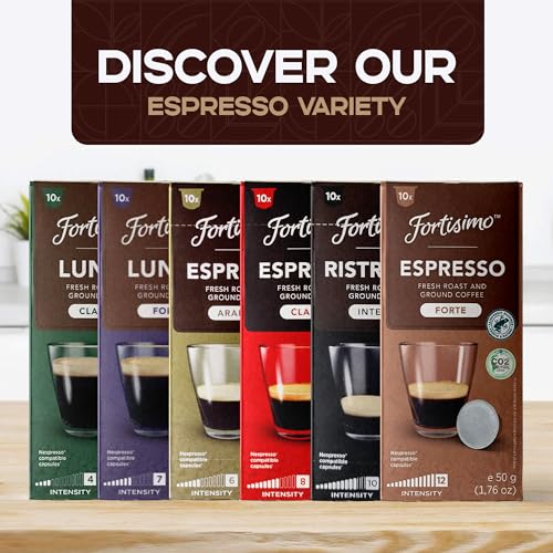 FORTISIMO Espresso Pods Variety Pack - 100 Count Espresso Capsules - Compatible with Nespresso Original Line Machines - Authentic and Refined Taste Freshly Packaged in Italy