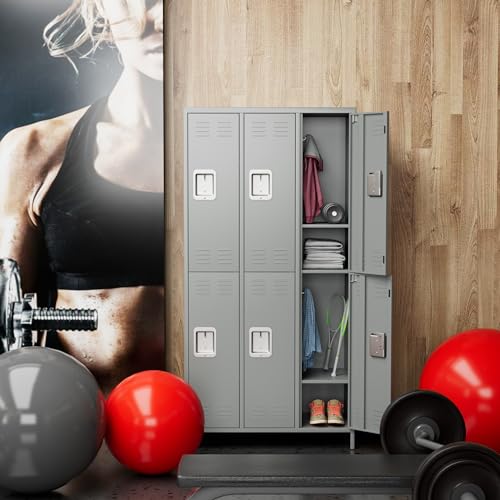 Metal Locker,5 Door Employee Storage Locker,72 inch Lockable Steel Storage Lockers for Home, Garage, Office Gym