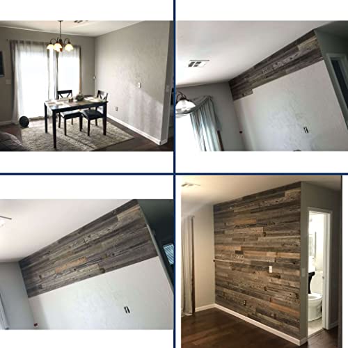 BarnwoodUSA Real Reclaimed Wood Wall Planks for Nail Up Application | Rustic Farmhouse Board Panels DIY Solution Shiplap-Style Accent Natural Weathered Gray 8 Square Feet