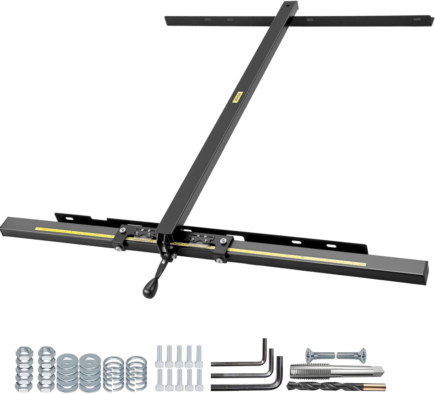 VEVOR Table Saw Fence System, 57×57 Classic Table Saw Fence Rail, Metric/Imperial Scale, Adjustable Hole Saw Fence System, w/Front Guide Bar Table Saw Fence, Tablesaw Fence Slide for Easy Gliding