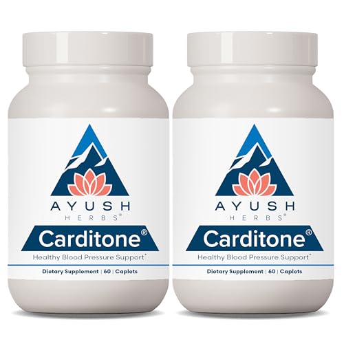 Ayush Herbs Carditone - Natural Heart Health Supplement for Women & Men, BP Formula, Holistic Heart Support with Rauwolfia, Arjuna, Calcium, and Magnesium - 60 Vegetarian Caplets (1 Count)