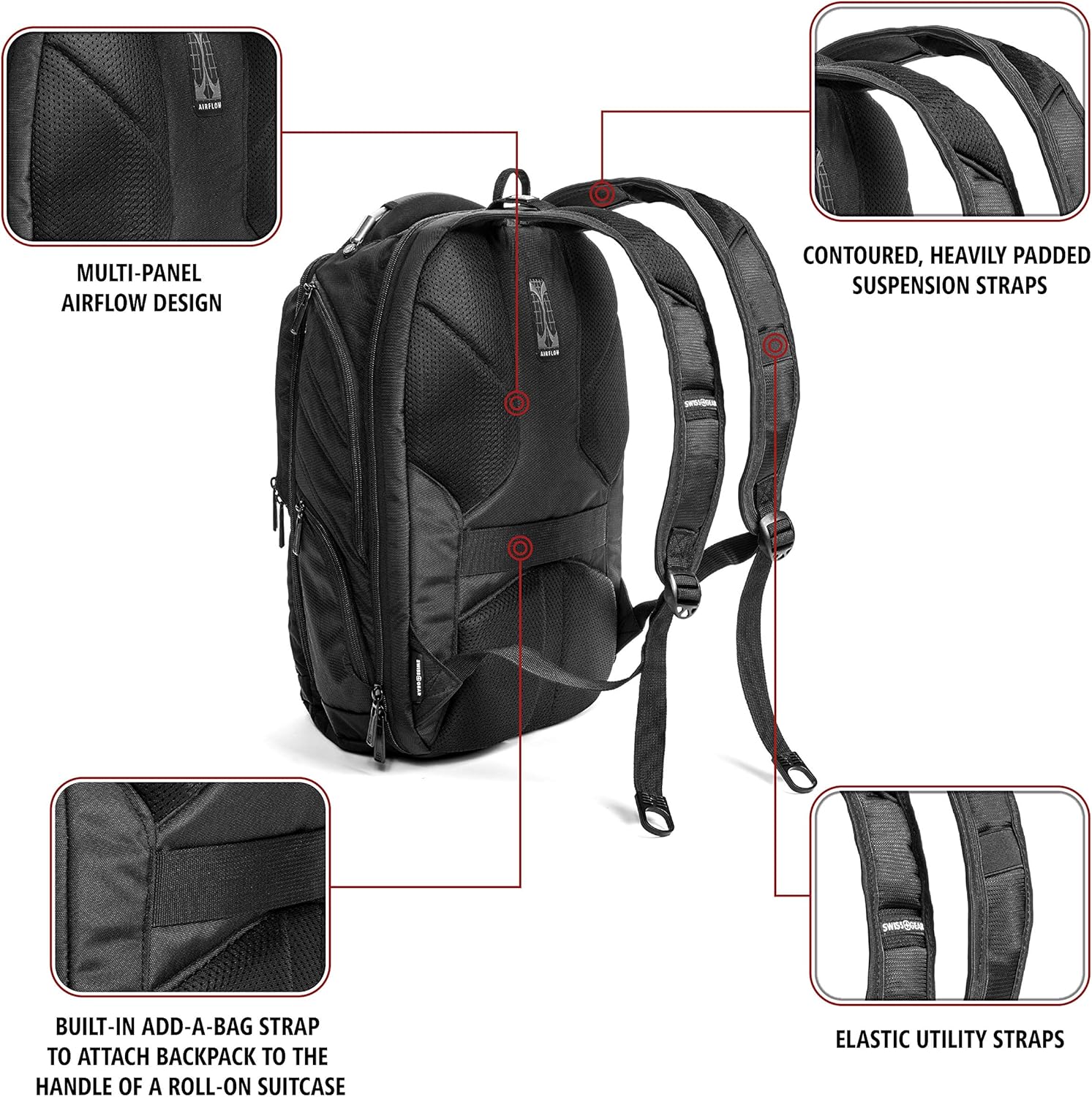 SwissGear 2762 ScanSmart Laptop Backpack, Black, 17-Inch