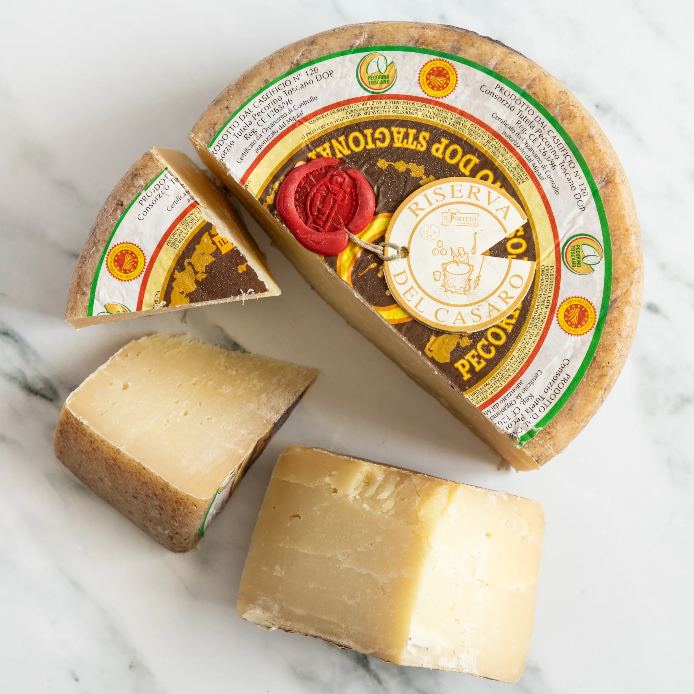 Pecorino Oro Antico Riserva Italian Cheese - Whole Wheel (4 pound) - with delicate force, imparting overtures of wild herbs and delicious lemongrass