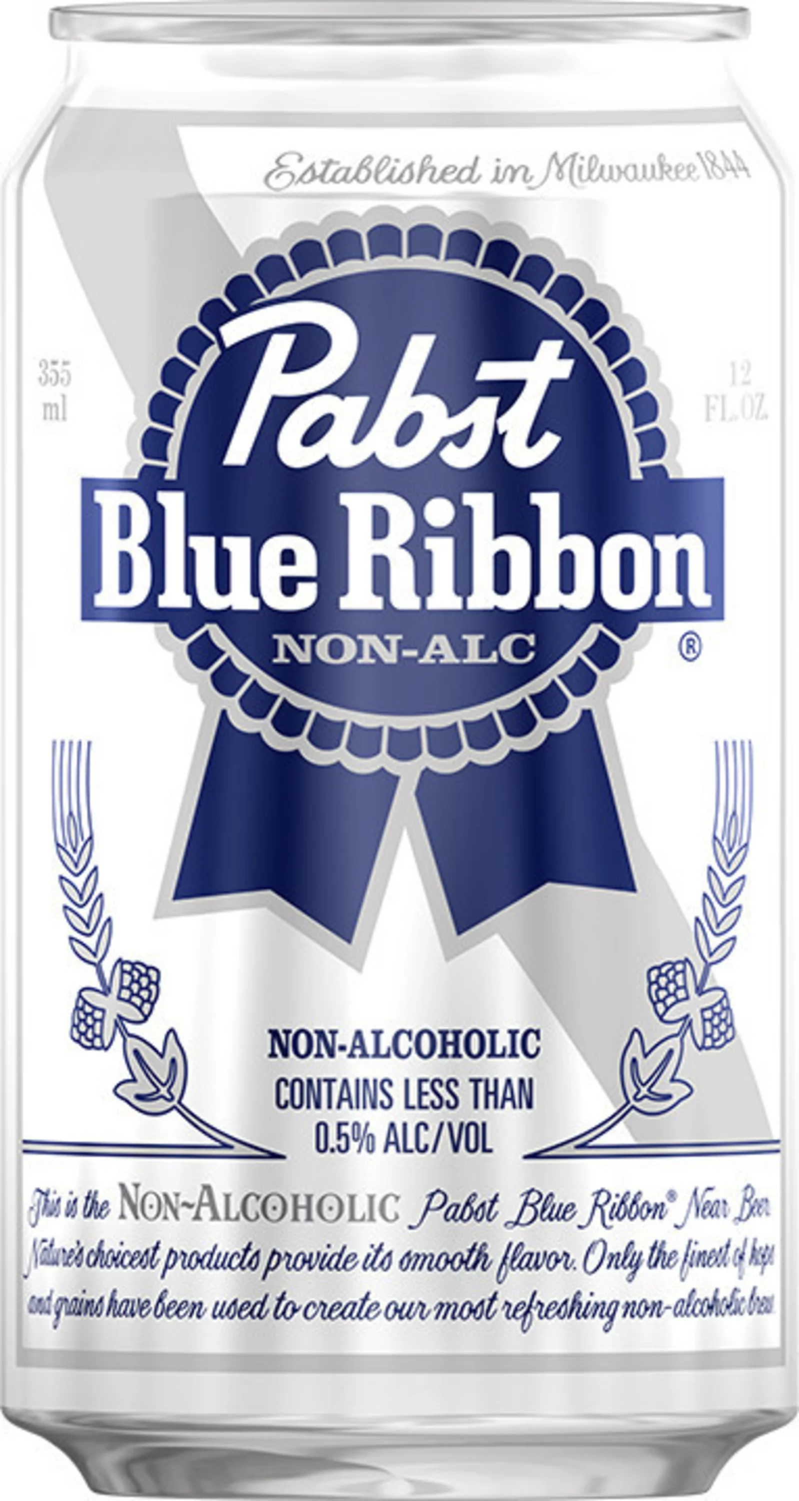 Pabst Blue Ribbon Non-Alc, 12 Pack, 12 fl oz Aluminum Can, 0.4% ABV, Domestic Non Alcoholic