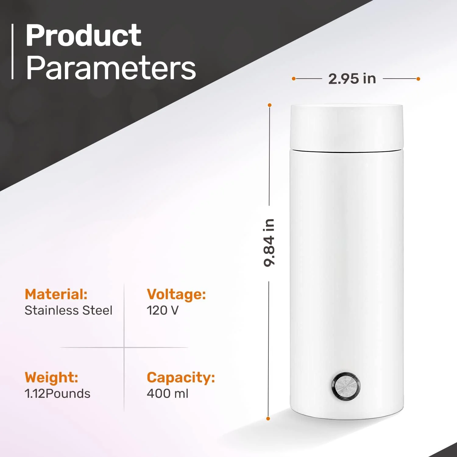 300Ml Portable Electric Kettle And Water Cup, Stainless Steel Bottle, Automatic Shut Off And Dry ion Travel Kettle