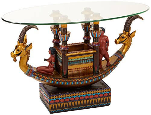 Design Toscano Egyptian Barge to The Beyond Glass-Topped Table