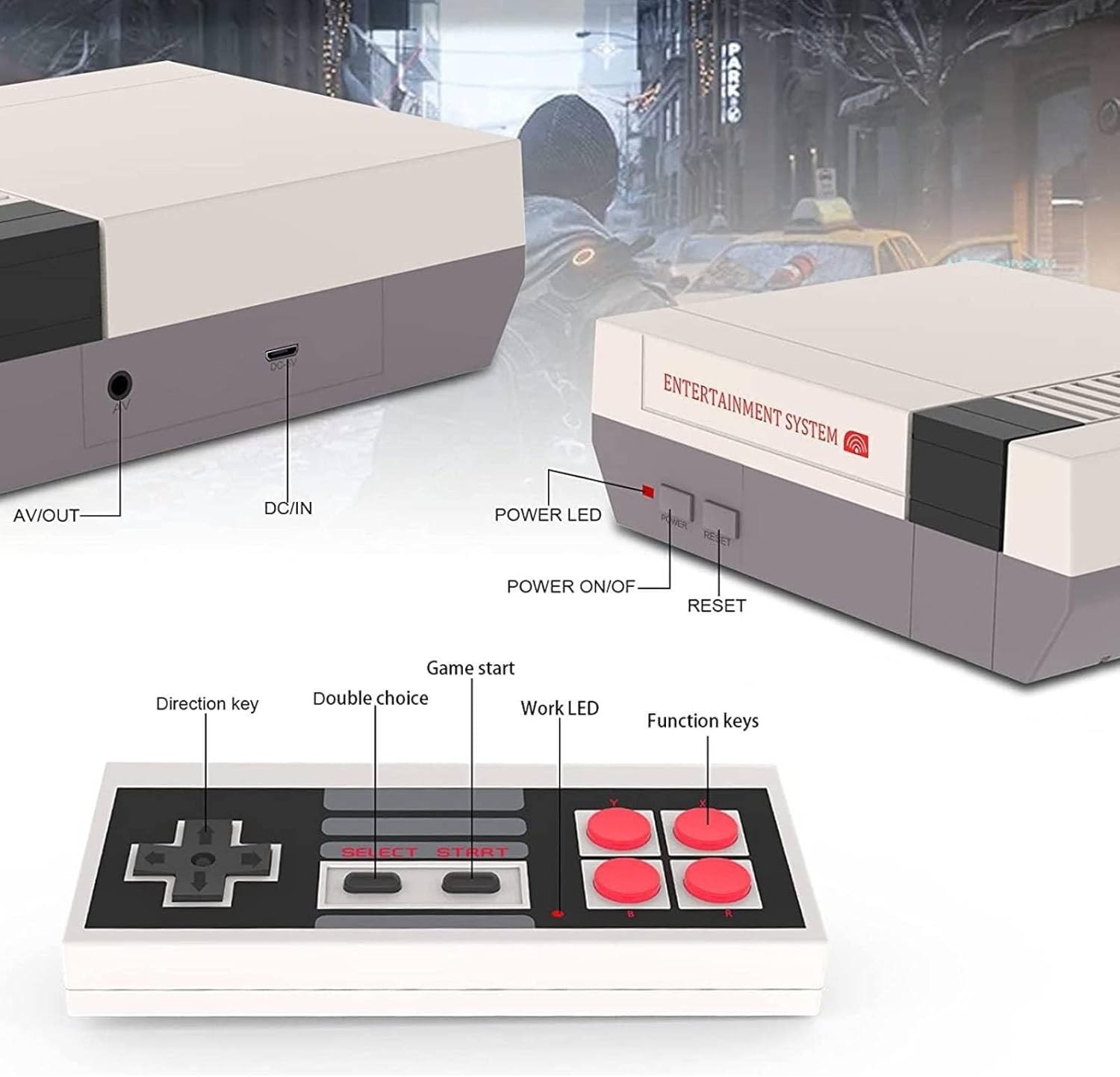 Classic Retro Games Console,Classic Game System with Built in 620 Games and 2 Controllers,AV and HDMI Output Video Games for Kids and Adults Pack of 2