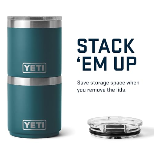 YETI Rambler Lowball, Vacuum Insulated Stainless Steel Stackable Lowball with MagSlider Lid, Stainless Steel, 10 oz (296 ml)