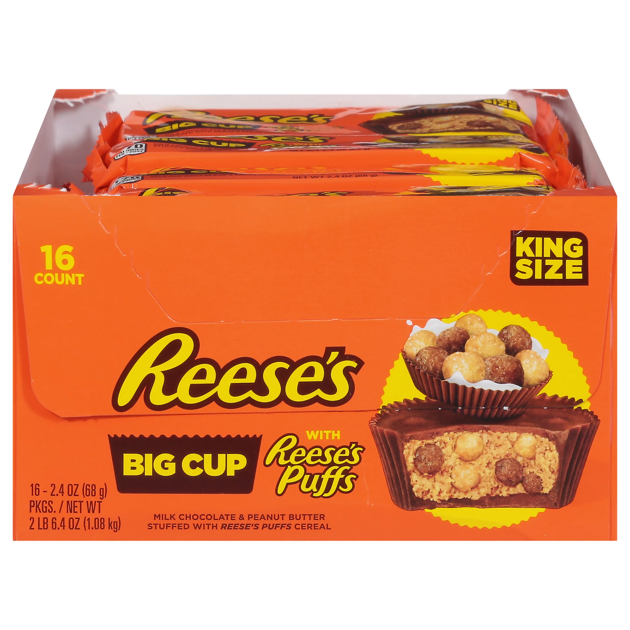 Reese's Stuffed with Reese's Puffs Big Cup King Size 2.4oz 16 Count