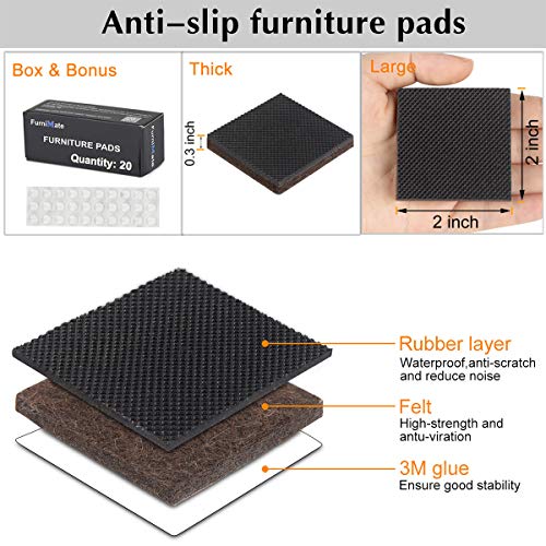 Anti Skid Slip Furniture Rubber Pads 20 Pieces 2