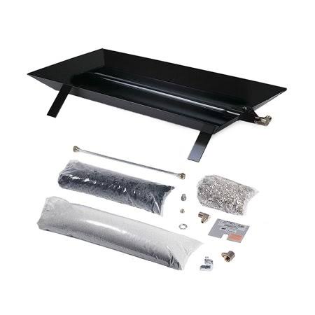 Rasmussen Custom Pan Vented Fireplace Burner Kit with Strap Legs, Natural Gas, 54 inch x 16 inch, Black