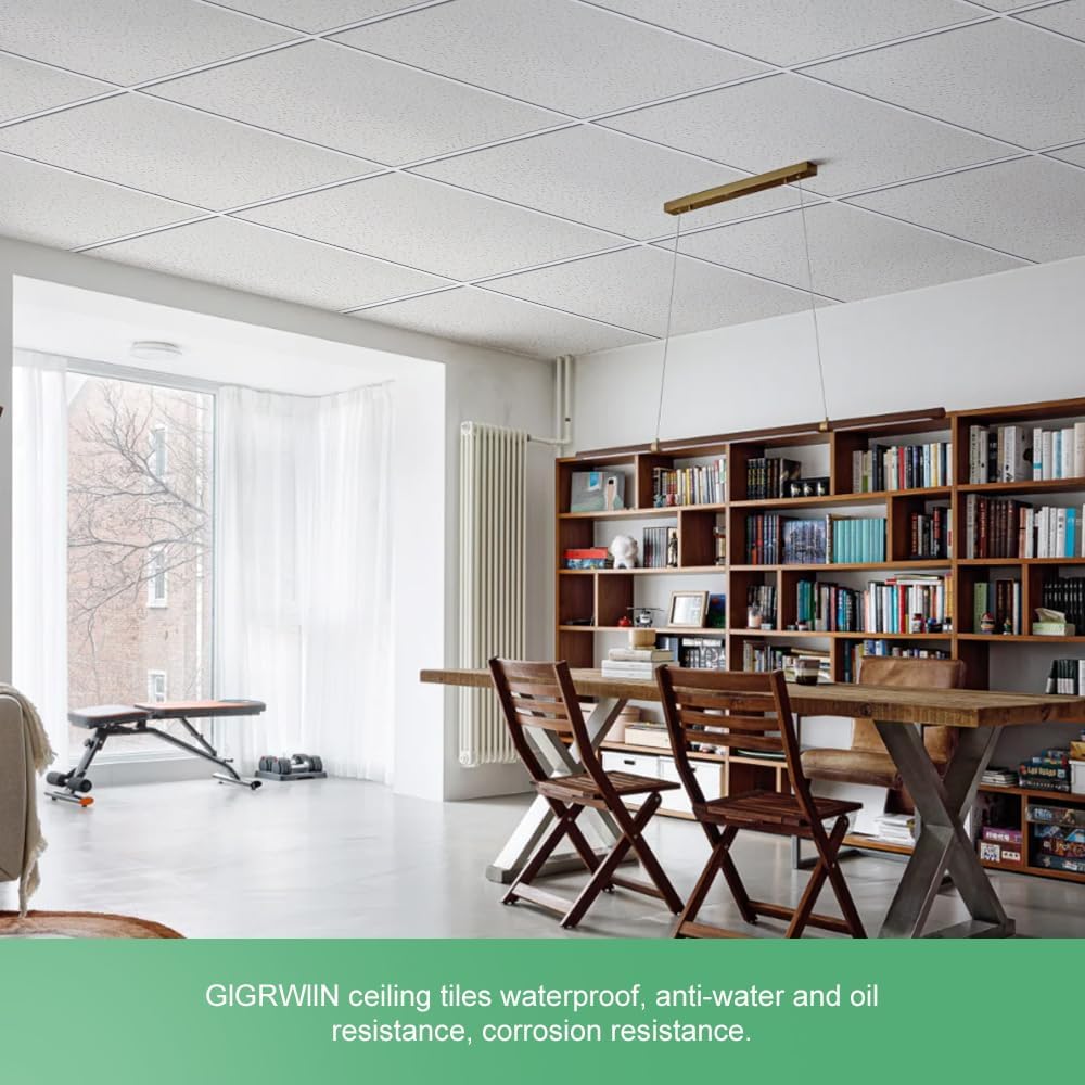 2ft x 4ft Printed Pro Ceiling Tiles - PVC Ceiling Panel 24 x 48in – Waterproof, Washable and Fire-Rated - High-Grade PVC to Prevent Breakage-Package of 10 Tiles