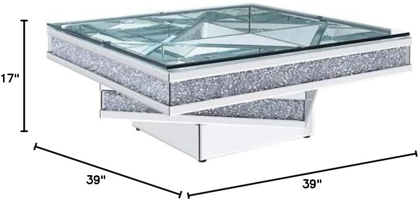Coffee Table - Mirrored & Faux Diamonds | 81465