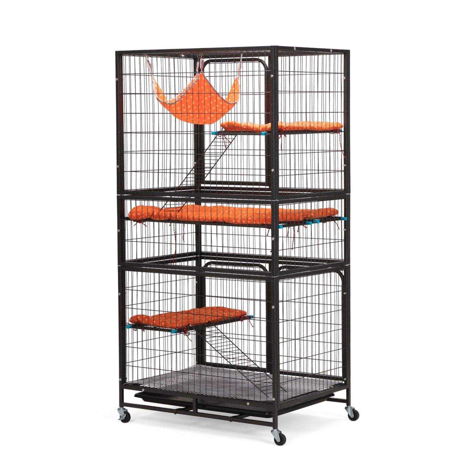Coziwow 4-Tier Wire Cat Cage Pet Enclosure with Removable Wheels - Pet Supplies online store