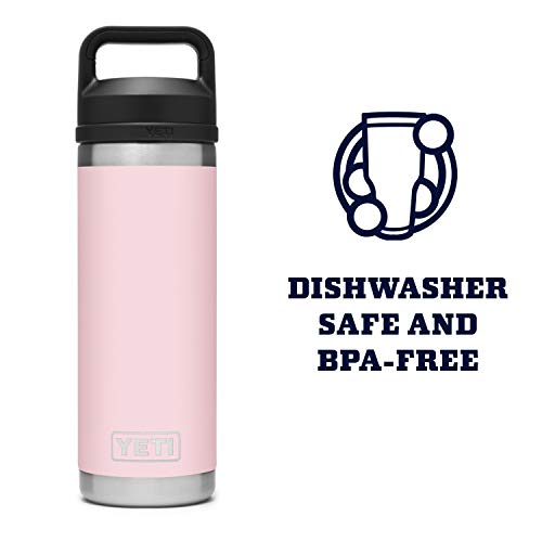 YETI Rambler 18 oz Bottle, Vacuum Insulated, Stainless Steel with Chug Cap, Sandstone Pink