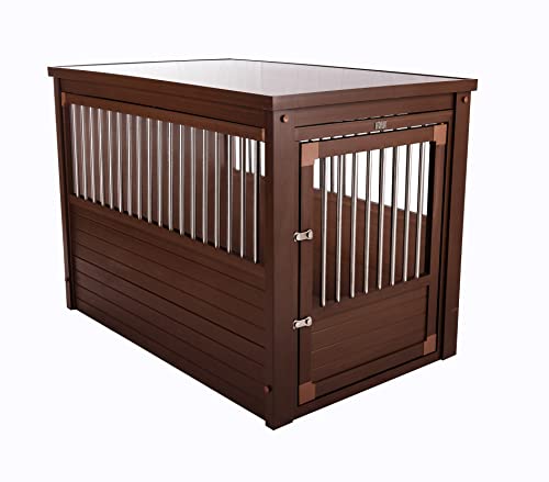 New Age Pet® ECOFLEX® Dog Crate End Table - Furniture-Style Pet Crate for Crate Trained Dogs - Stainless Steel Tubing & a Latched Closure - 10 Year Manufacturer's Warranty